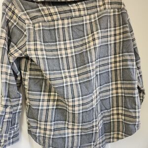 Old Navy Black and White Plaid Boyfriend Shirt